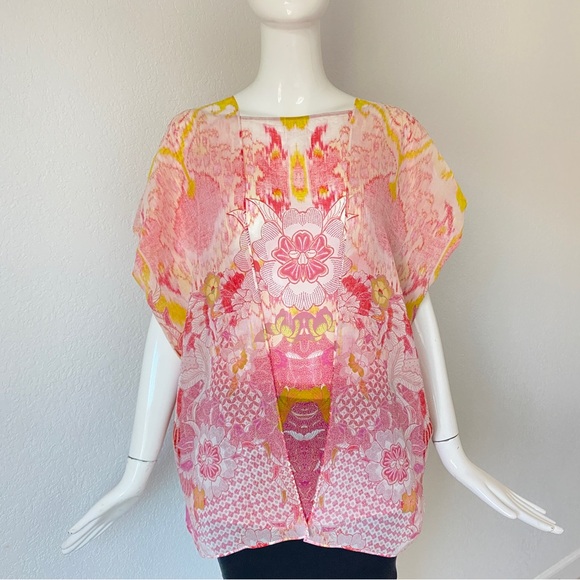 Roberto Cavalli Silk Floral Print poncho Blouse - Picture 9 of 16